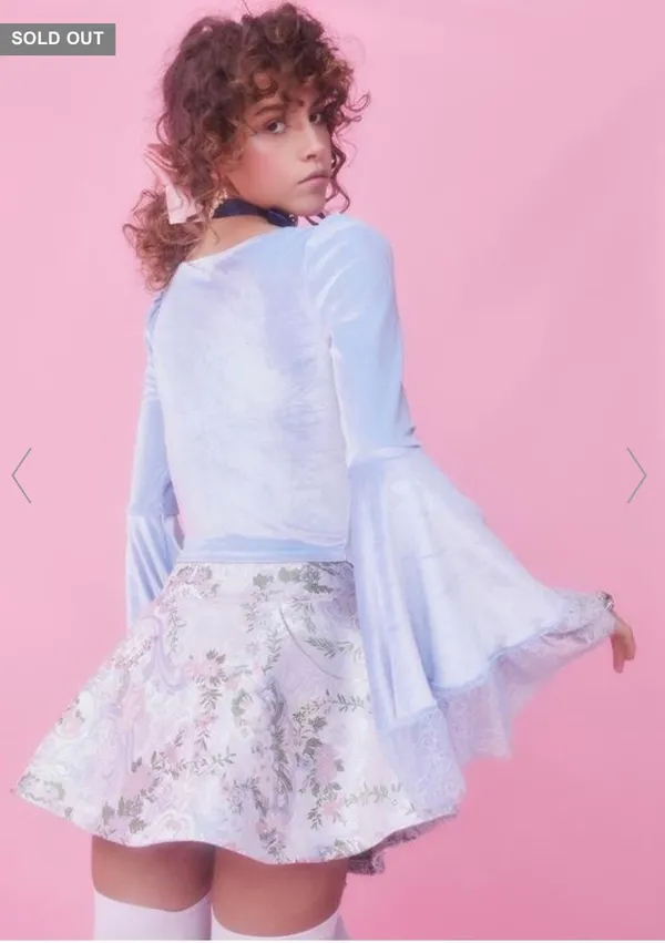 Dolls Kill Velvet Corset Crop Top - Image 2