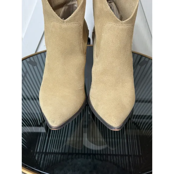 Reserved Womens Western Ankle Boots Size EU 36 US 5 Tan Suede Pointed Toe Heel - Image 7
