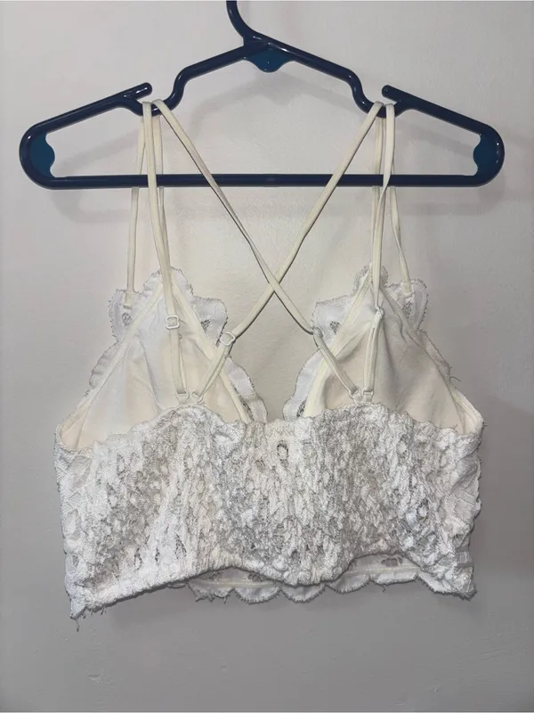 Wishlist White Lace Bralette with Crisscross Straps - Image 2