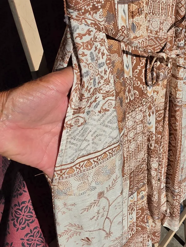 NWT Jane + Delancey Linen Blend Western Print Style Midi Dress Small - Image 8