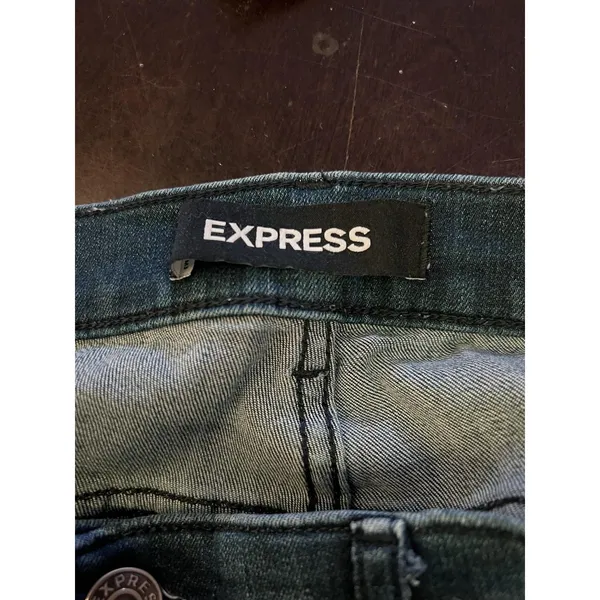 Express Denim Perfect Ankle High Rise Jeans Womens 6R Med Wash Distressed Denim - Image 7