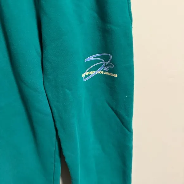 Set Active Half Zip Sweater & Sweatpants Matching Set in Palm Green- Size Small - Image 3