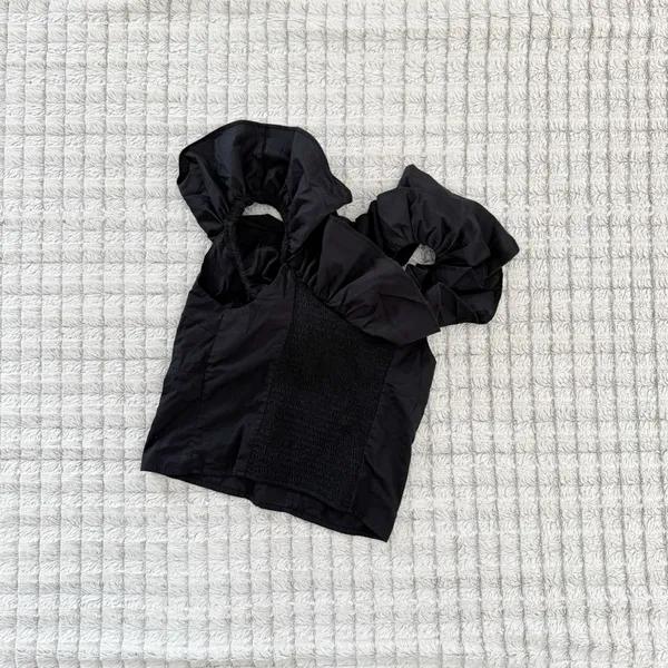 Abercrombie & Fitch Black Ruffle Blouse - Image 2