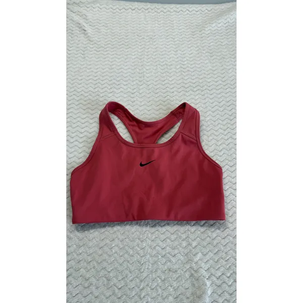 Nike Dri-FIT Women Racerback Sports Bra Pink Swoosh Logo Small 4343 - Image 2