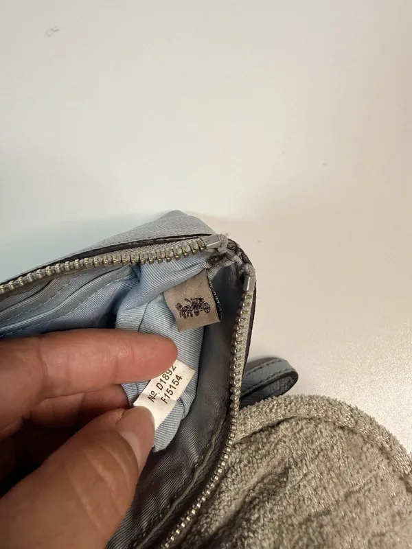 Coach Blue Zip Wristlet Wallet w/ Wrist Strap, Logo Accents, Credit Card - Image 8