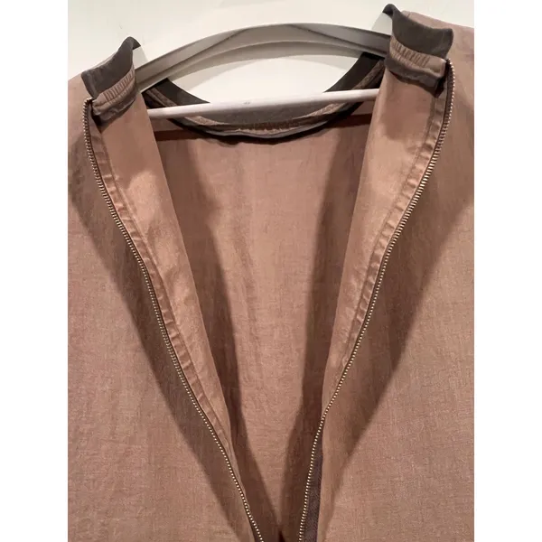 90s Minimalist Linen Blend Utility Shift Dress Khaki Brown Small - Image 7