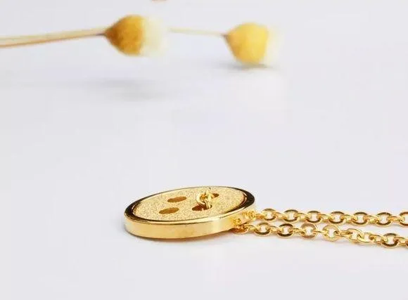 Stainless Steel Tiny Button Necklace - Image 5