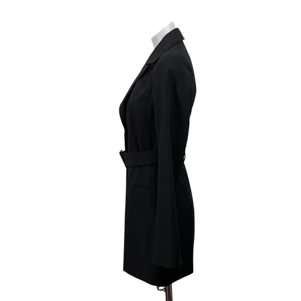 Zara Women's Black Long Sleeve Belted Notch Lapel Blazer Coat Mini Dress Size XS - Image 2