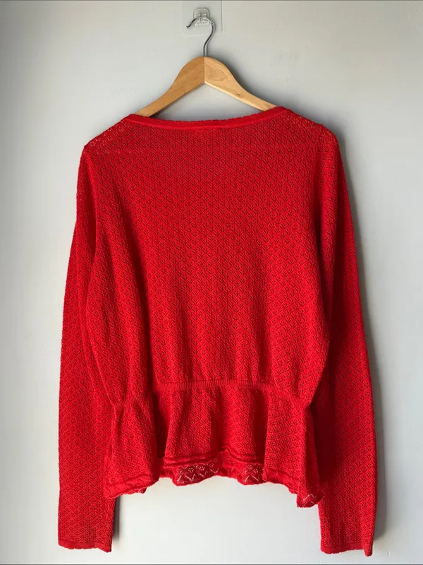 Modcloth Red Knit Peplum Sweater - Image 2