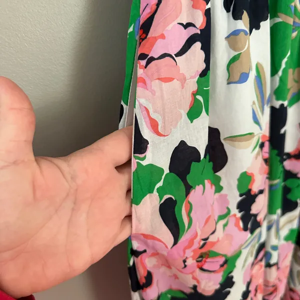 Tommy Hilfiger Isla Floral Sleeveless Midi Dress Size 6 Ivory Bloom Smocked - Image 5
