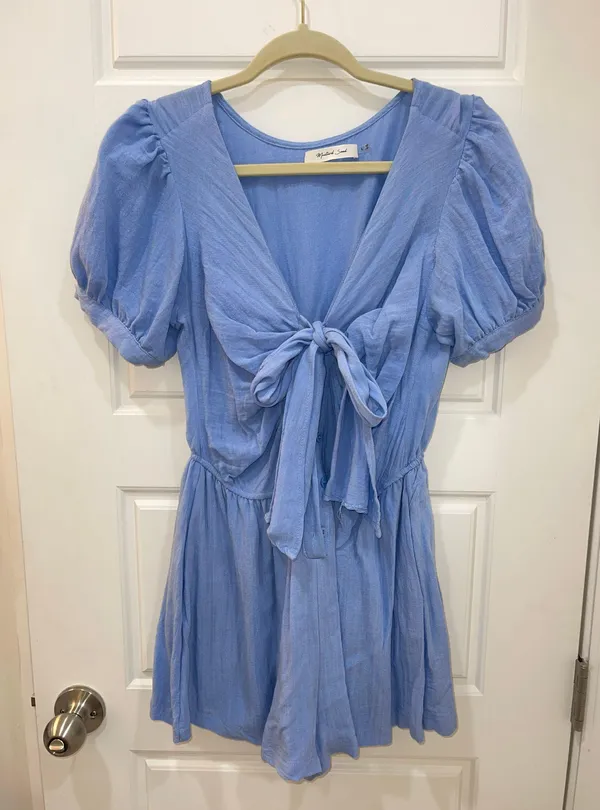 Mustard Seed Tie Front Romper - Image 2