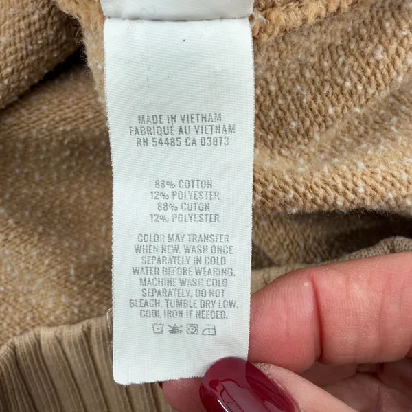 Aerie Camel Tan Oversized Ribbed Trim Crewneck Sweatshirt Medium Pullover Cozy - Image 5