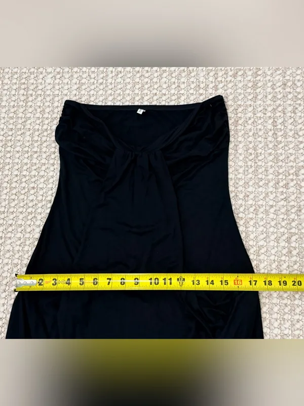 HALARA Halter Tie Back Mini Resort Dress with Pockets size Medium black NEW - Image 5
