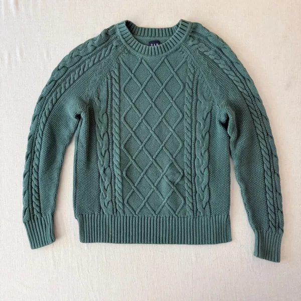 Gap Cable Knit Pullover Sweater Women XS Bistro Green - Image 2