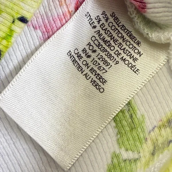 Alice + Olivia Floral Ribbed Knit Tank Top White Multicolor CC303P38019 XS - Image 5