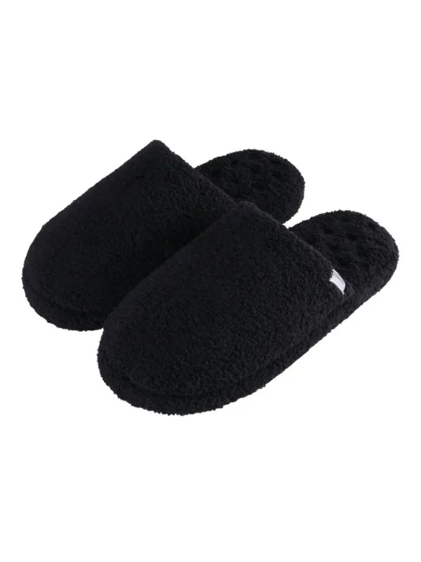 NWT Isotoner Cozy Plush Terry Knit Clog Slippers 8844 Black L (8.5-9) - Image 2