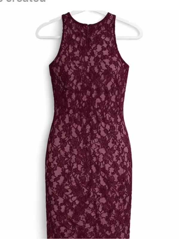 love, Fire Burgundy Sleeveless Lace Bodycon Mini Dress - Image 6