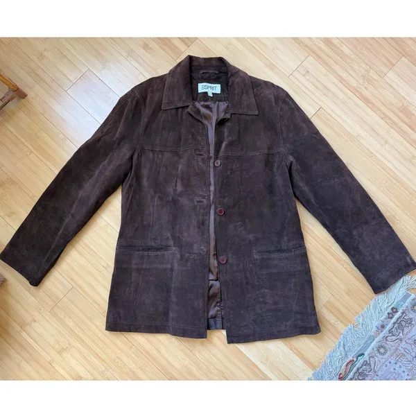 Vintage 1990s ESPRIT Brown Soft Suede Jacket / Blazer Women's Large - Image 10