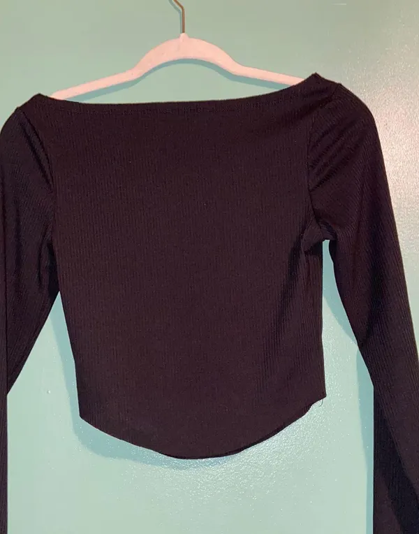 Black Long Sleeve Top - Image 2