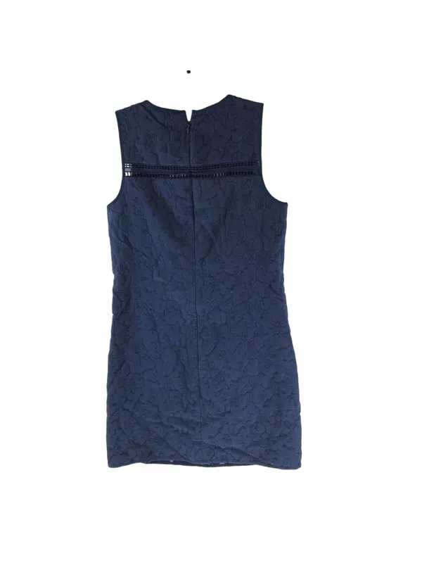 Michael Kors Shift Dress Sleeveless Crochet Textured Floral Navy Blue 0 - Image 2