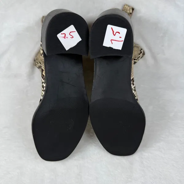 Nordstrom Snakeskin Print Ankle Boots‎ Square Toe Block Heel Chelsea Booties 7.5 - Image 9