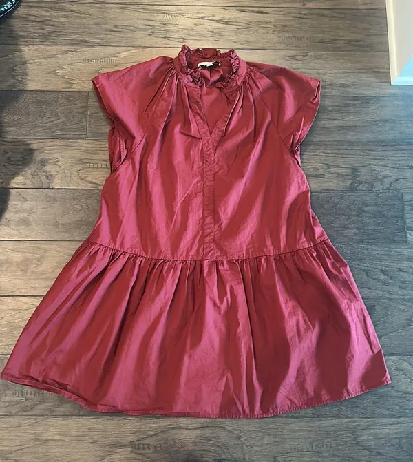 Pinch Burgundy Cotton Dress Sz M - Image 5