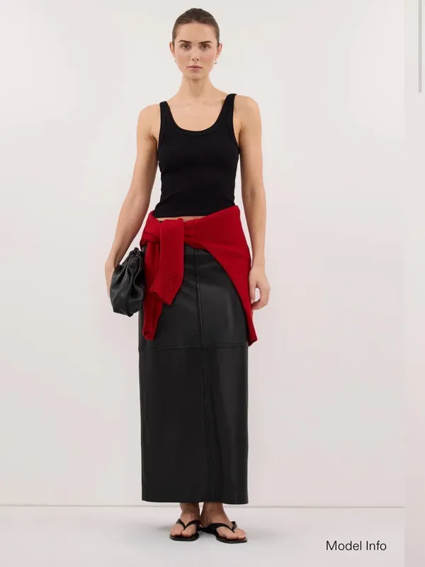 DISSH Scoop Neck Sleeveless Ribbed Knit Black Tank Top M - Image 5