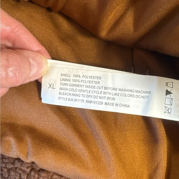 Cozy Brown‎ Teddy Jacket Brown Size XL - Image 6
