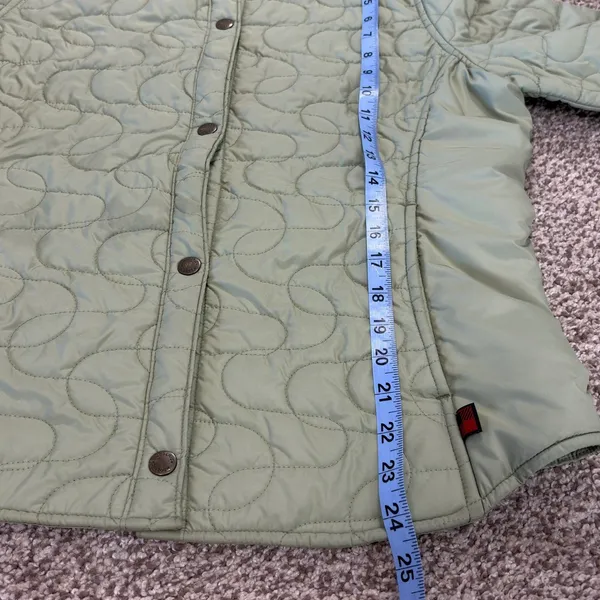 Woolrich Quilted‎ Light Sage Jacket Women Small Snap Button Coat Outdoor Winter - Image 10