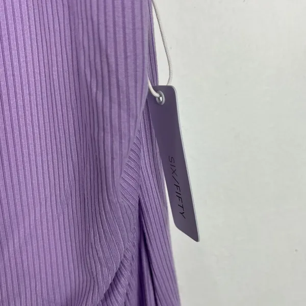 NWT Six/Fifty The Everly One-Shoulder Midi Dress Ribbed Purple Size Medium M NEW - Image 6