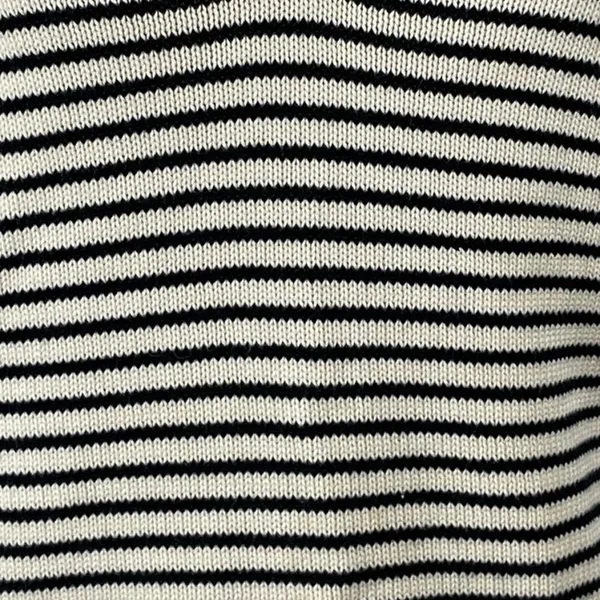 NetWork Women's Cream Black Striped Sleeveless Knit Polo Vest Sweater Top Size S - Image 2