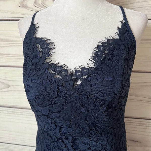 Lulus Flirting with Desire Navy Blue Lace Bodycon Dress - Image 8