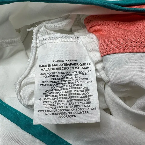 Nike Tempo Dri Fit White Coral Teal Running Shorts Women's Medium - Image 5