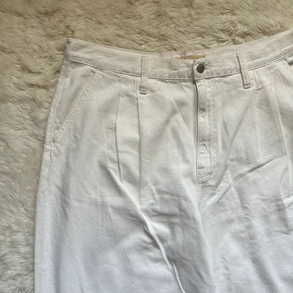 Madewell Jeans The Harlow Wide-Leg Baggy Straight in Tile White 33 NWT New - Image 7