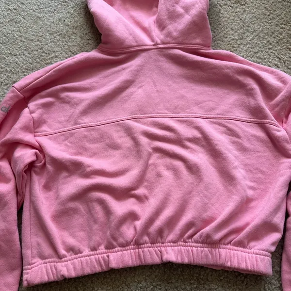 ALO Stadium Half Zip Hoodie in Macaron Pink - Image 11