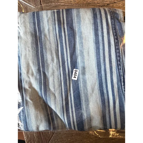 We The Free Free People Striped Blue White Wide Leg Belted Jeans 28 OB934536 - Image 6