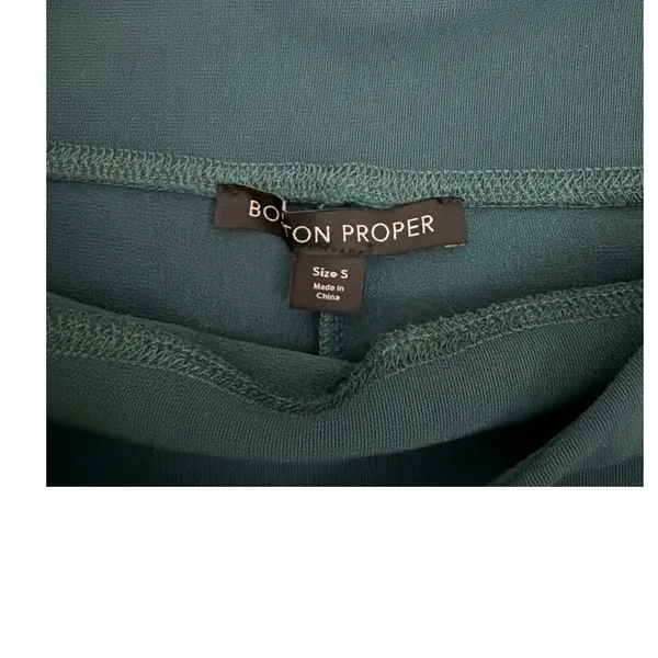Boston Proper Pants High Rise Dark Green Pull On Boot Cut Flare Trousers Small - Image 4