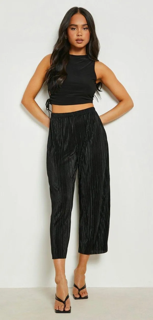 Petite Plisse Wide Leg Pants - Image 3