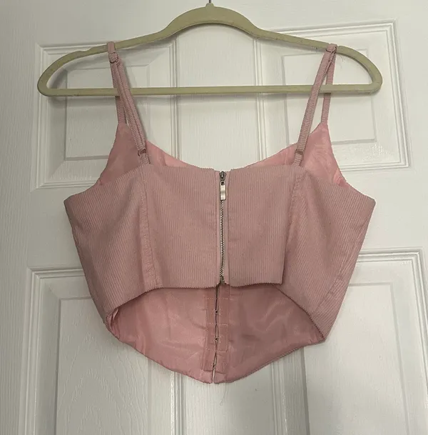 Ribbed Pink Corset Too Size M - Image 2