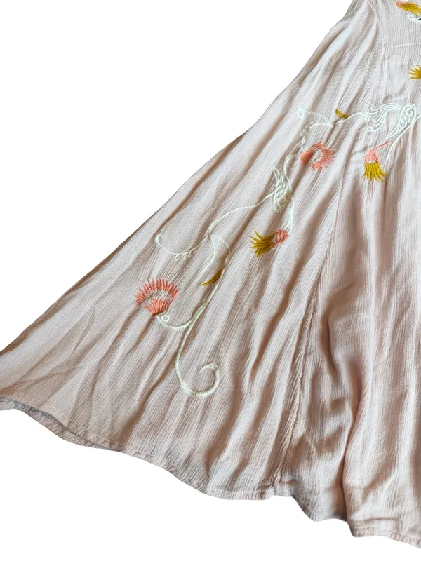 Intimately Free People Blush Pink Embroidered Boho Swing Dress X-Small Women's - Image 4