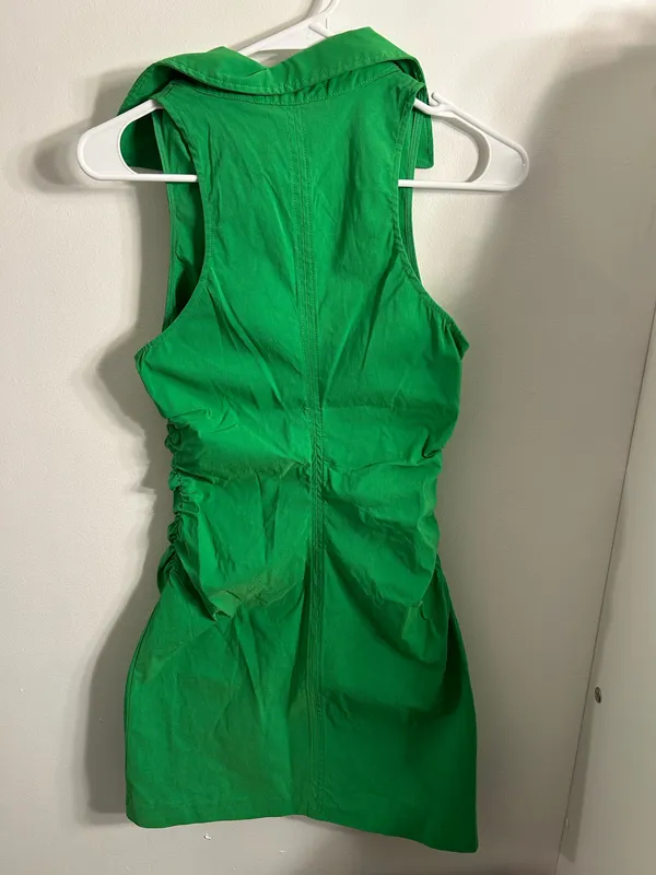 NWT Mango Green Zipper Shirt Dress - Image 7