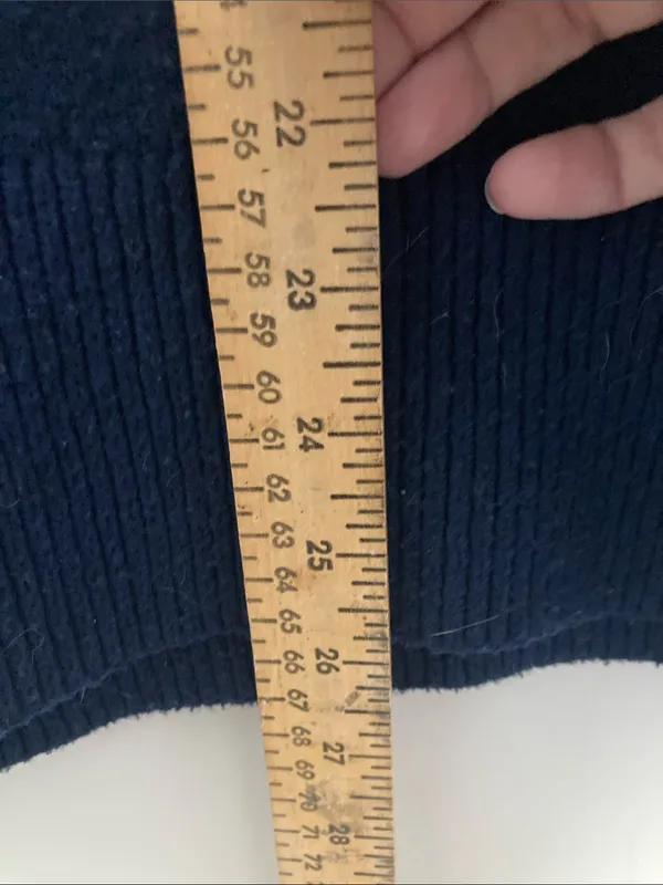 aerie Navy & White Striped V‑Neck Polo Sweater - Image 9