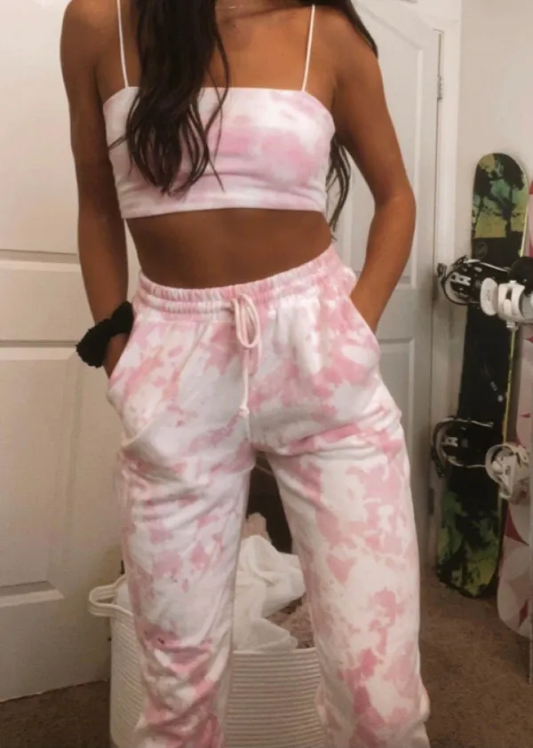Tie Dye Sweatpants Pink - Image 3