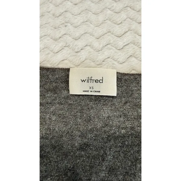 Wilfred Aritzia Womens XS Charcoal Grey Wool Cashmere Blend Cropped Cardigan - Image 3
