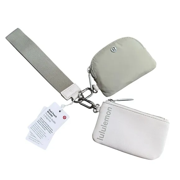 Lululemon Dual Pouch Wristlet Raw‎ Linen White Opal First Edition NWT - Image 2