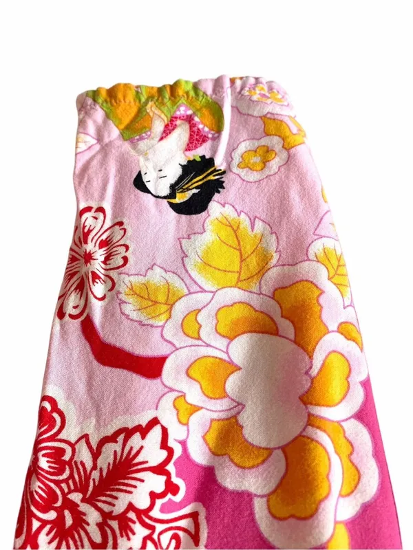 Natori Asian Motif Bright Pink Floral Lounge pajama pants size medium - Image 4