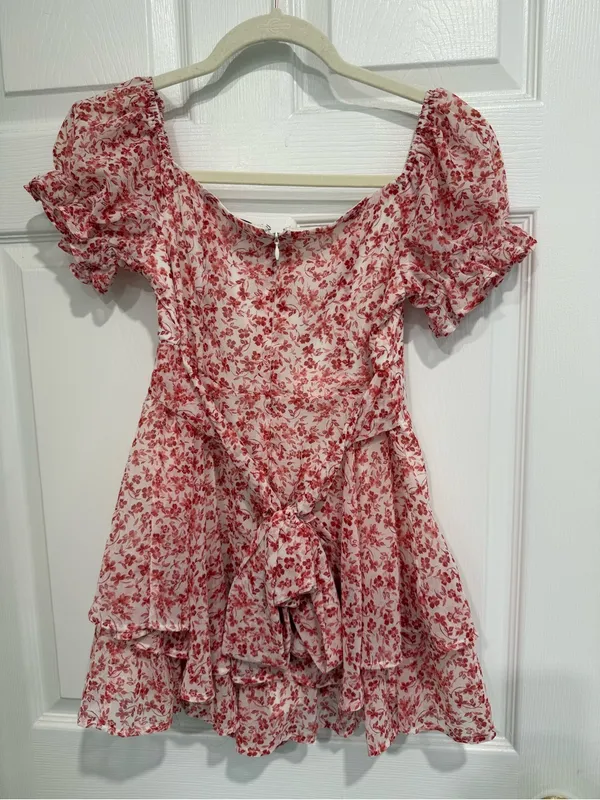 Red Floral Puff - Image 2