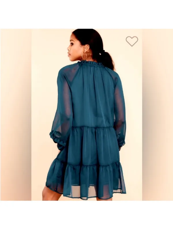 Red Dress Boutique Teal Tiered Mini Dress - Image 2