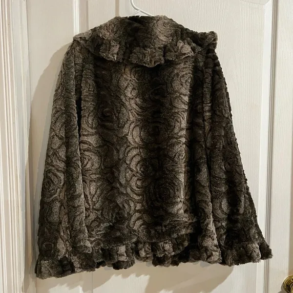 Damselle Fur Jacket Brown Size M - Image 4