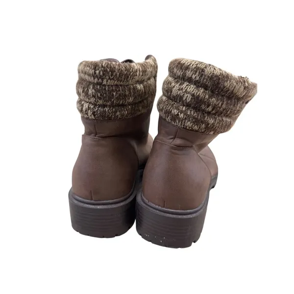 Torrid Womens Brown Faux Leather Hiking Sweater Boots Size 10 SKU 7175 - Image 6